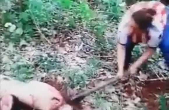 Cartel female dismembers dead body with an axe Photo 0001 Video Thumb