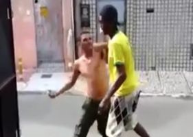 Fighting drunk in the street Photo 0001
