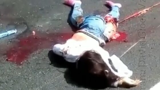 Girls body crushed by car thrown on the asphalt until rescue does not arrive Photo 0001 Video Thumb