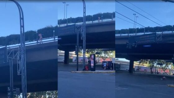 Naked guy tragically fell from the bridge Photo 0001 Video Thumb