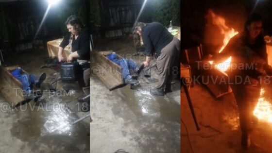 Russian woman sets unknown drunk man on fire for absolutely nothing Photo 0001 Video Thumb