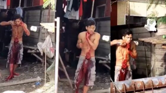 Filipino man cuts his own throat Photo 0001 Video Thumb