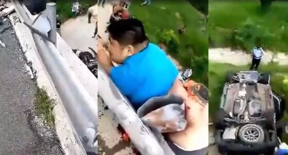 Man body got impaled by metal road divider Photo 0001 Video Thumb