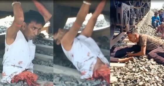 Man cut in half in train crash in india sadly awaiting death Photo 0001 Video Thumb
