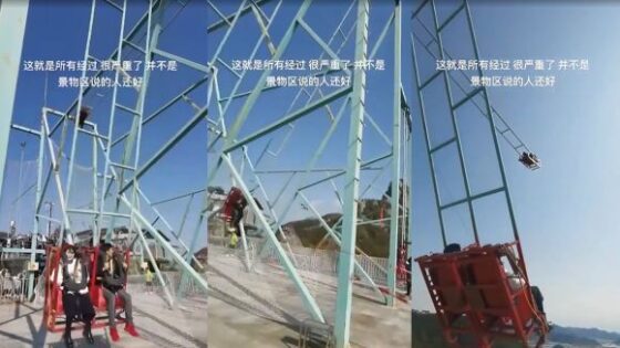 Tourist on swing breaks leg when he collides with steel frame Photo 0001 Video Thumb