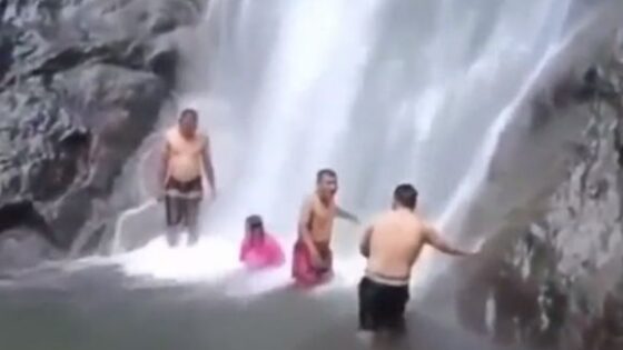 Trees fall from waterfall hit tourists in sedudo waterfall Photo 0001 Video Thumb
