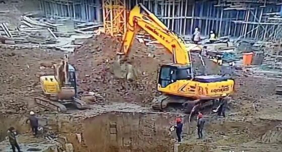 Worker knocked into hole by excavator Photo 0001 Video Thumb