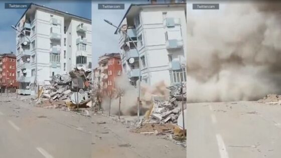 Houses collapsing and people screaming images of the aftermath of todays earthquake in turkey Photo 0001 Video Thumb