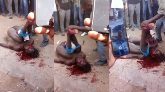 Alleged rapist is severely punished in public to death as punishment for his crimes in nigeria Photo 0001 Video Thumb