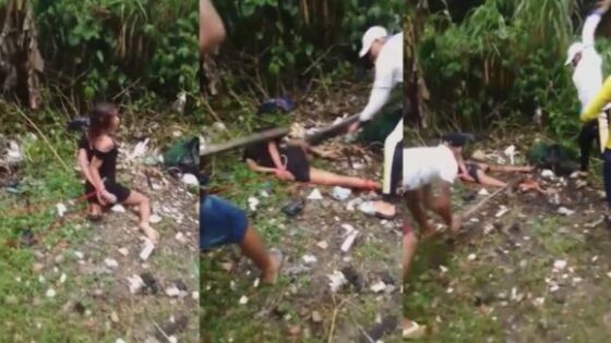 Woman being brutally punished with sticks and blows all over her body in brazil Photo 0001 Video Thumb