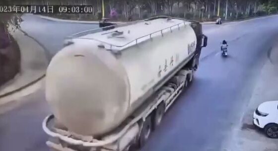 Woman squashed by tanker Photo 0001 Video Thumb