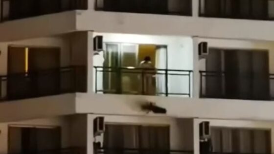 Crazy undressed woman throws her child off the balcony Photo 0001 Video Thumb