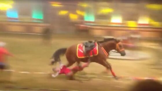 Woman being dragged to death in front of people by horse Photo 0001 Video Thumb