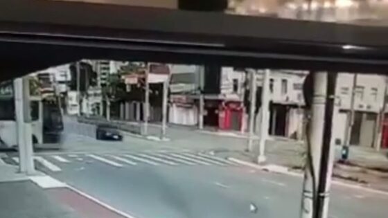Car ignoring traffic light crashed by bus Photo 0001 Video Thumb