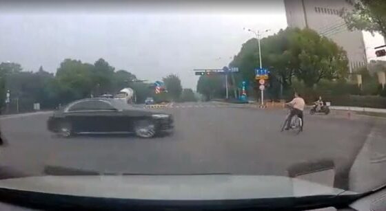 Cyclist hit by car at extreme high speed Photo 0001 Video Thumb