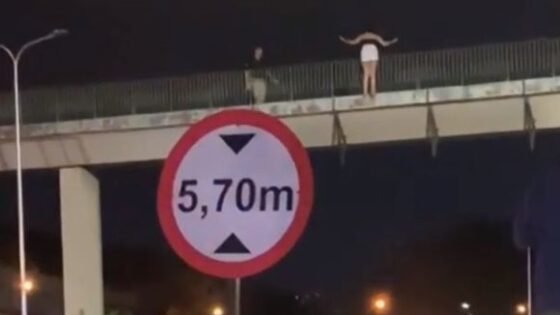 Desperate woman jumps from an overpass Photo 0001 Video Thumb