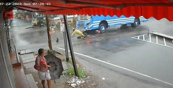 Motorcyclist dragged and crushed by bus Photo 0001 Video Thumb