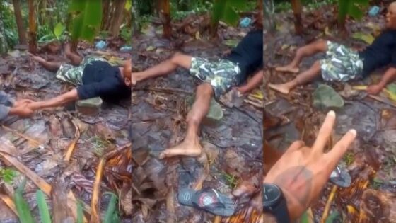 Man brutally got beaten on legs and hands using a thick stick Photo 0001 Video Thumb