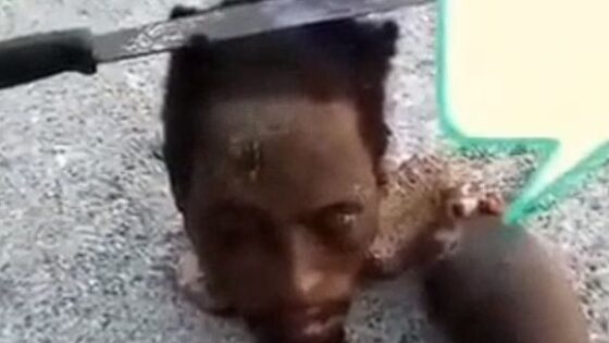 The man is executed his throat beheaded and left dismembered on the asphalt Photo 0001 Video Thumb