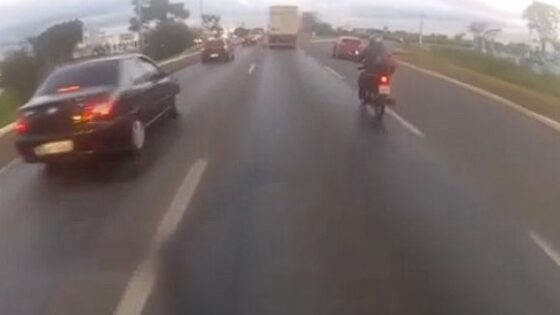 Truck tire blown out hitting motorcyclist Photo 0001 Video Thumb
