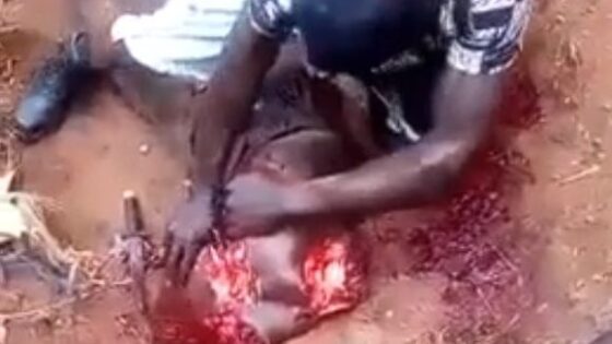 Dead mans body being brutalized and dismembered in some african country for unknown reasons Photo 0001 Video Thumb