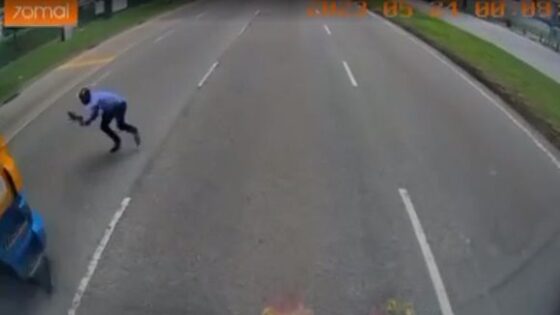 Man hit by truck in singapore Photo 0001 Video Thumb