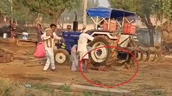 Young man is killed after being run over and crushed by a tractor several times in a land dispute in rajasthan india Photo 0001 Video Thumb