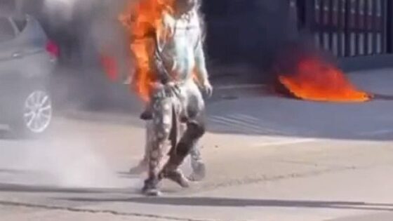 Guy on fire running around Photo 0001 Video Thumb