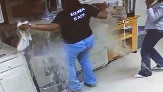 Woman suffers accident in the kitchen and burns from boiling broth Photo 0001 Video Thumb