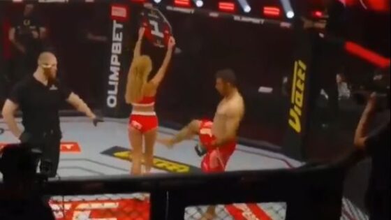 Iranian fighter ali kicks ring girl then regrets it because of the punishment Photo 0001 Video Thumb