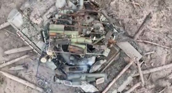 Russian heavy combat vehicle burns in battlefield calls Photo 0001 Video Thumb