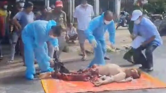 Collecting body of man killed in traffic accident in china Photo 0001 Video Thumb