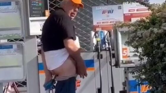 Man puts fuel hose on his bottom and touches his genitals in public in some country if you know which country this is leave it in the comments Photo 0001 Video Thumb