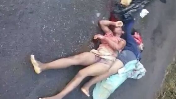 Two dead women thrown to the ground probably due to a traffic accident Photo 0001 Video Thumb