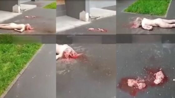 Undressed russian blonde splashed her brains on the asphalt after falling out of a window Photo 0001 Video Thumb
