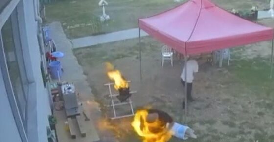 Man dies of heart attack after being burned alive in barbecue accident Photo 0001 Video Thumb
