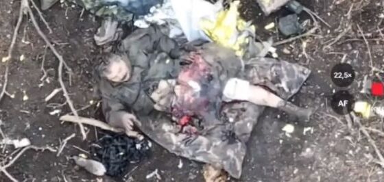 Drone cuts soldier in half and leaves him with his guts hanging out in the russia vs ukraine war Photo 0001 Video Thumb