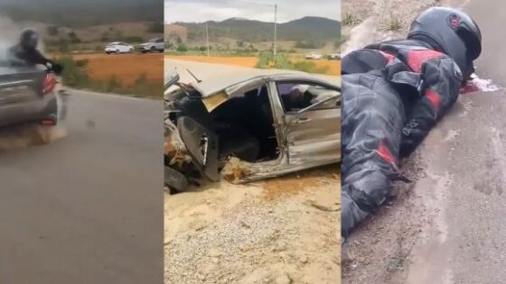 Motorcyclist dies after colliding head on with vehicle that entered the wrong lane in brazil Photo 0001 Video Thumb