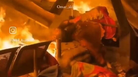 Palestinian burning alive after israeli air attack strike on lebanese territory Photo 0001 Video Thumb