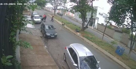 Woman run over by motorcyclist while crossing the street in brazil Photo 0001 Video Thumb