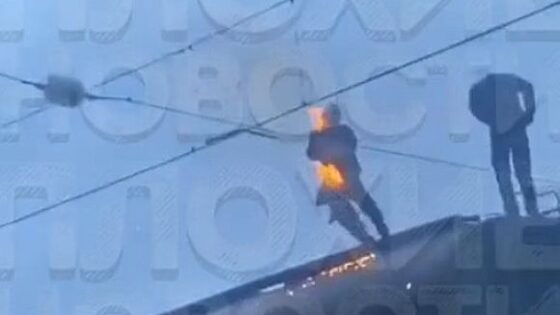 Worker touches high voltage wire and suffers deadly electrical shock while working Photo 0001 Video Thumb