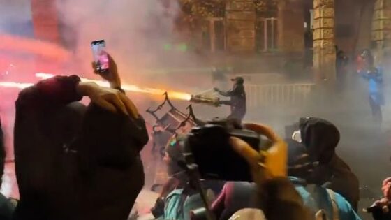 Protesters in georgia use fireworks against water cannons during protests Photo 0001 Video Thumb