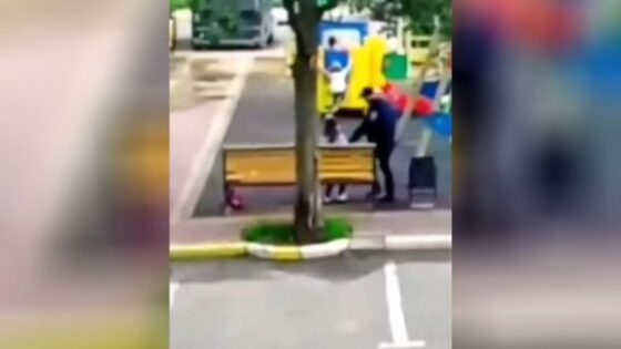 Beautiful woman is stabbed to death while sitting on a bench at a playground Photo 0001 Video Thumb