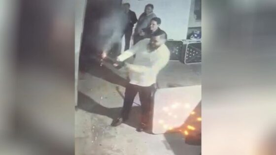 Man sets off fireworks but it explodes in his hand Photo 0001 Video Thumb