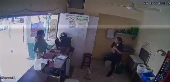 The moment a woman attacked a taco shop employee was recorded the attack was because he didnt like the service they provide him in the business Photo 0001 Video Thumb