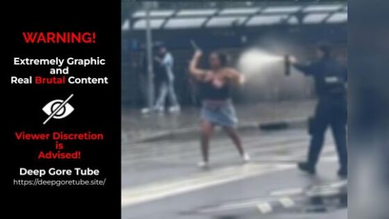 Black woman armed with a knife attacks the police who successfully neutralize her Photo 0001 Video Thumb