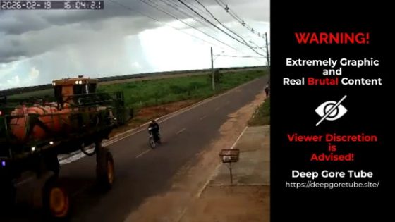 Teen on electric bike dies after attempting to pass under moving farm sprayer in Mato Grosso Brazil Photo 0001 Video Thumb