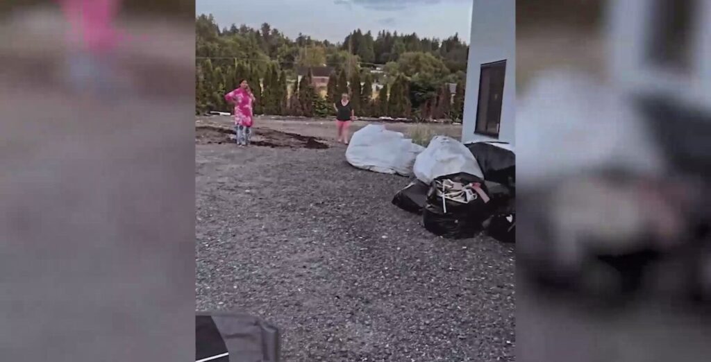 Landlord and tenant during a barbecue dispute at a rental property in Canada.